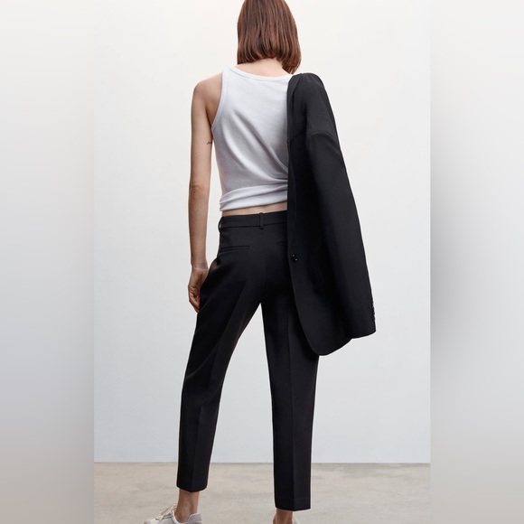 MANGO Pleat Straight Trouser. Size 14. Black. - Picture 4 of 10